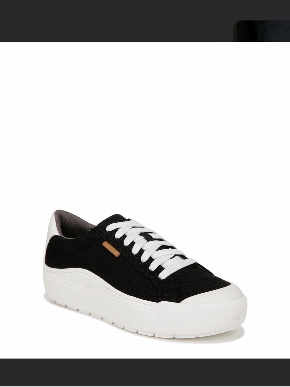 Dr. Scholl's Black and White Platform Lace-Up Sneakers